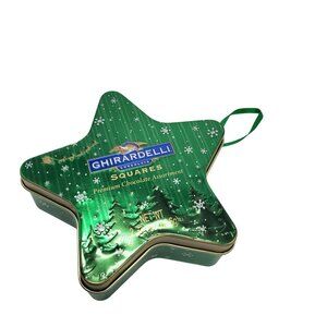 Ghirardelli Star-Shaped Holiday Tin Christmas Metal Collectible Ornament EMPTY